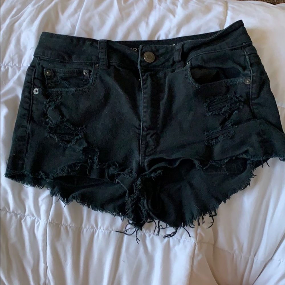 AE High Rise Black Festival Shorts